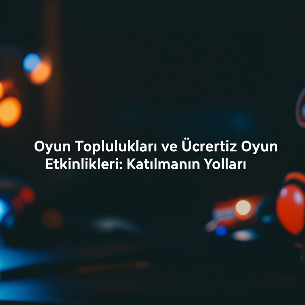 Oyun Toplulukları ve Ücretsiz Oyun Etkinlikleri: Katılmanın Yolları